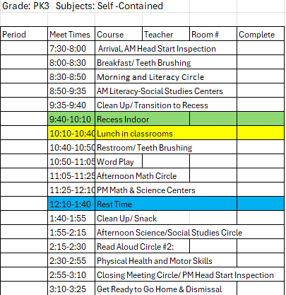 Schedule 
